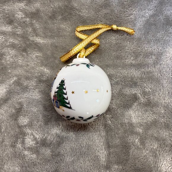 Vintage AK Kaiser christmas ornament porcelain ball w/ hand painted nutcracker - Picture 2 of 11